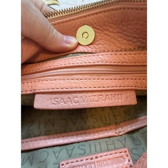 ISAAC MIZRAHI Genuine Leather Pink Crossbody Shoulder Bag Tassel Accent NWOT - Picture 7 of 7